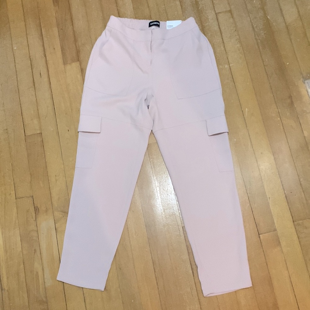 Express Cargo Pants Blush Pink patch pockets XS